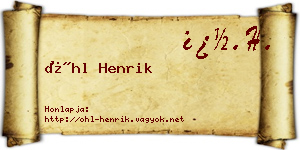 Öhl Henrik névjegykártya