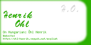henrik ohl business card